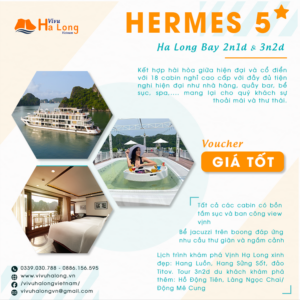 Hermes Cruise - Du thuyền 5 sao tour ngủ đêm Vịnh Hạ Long