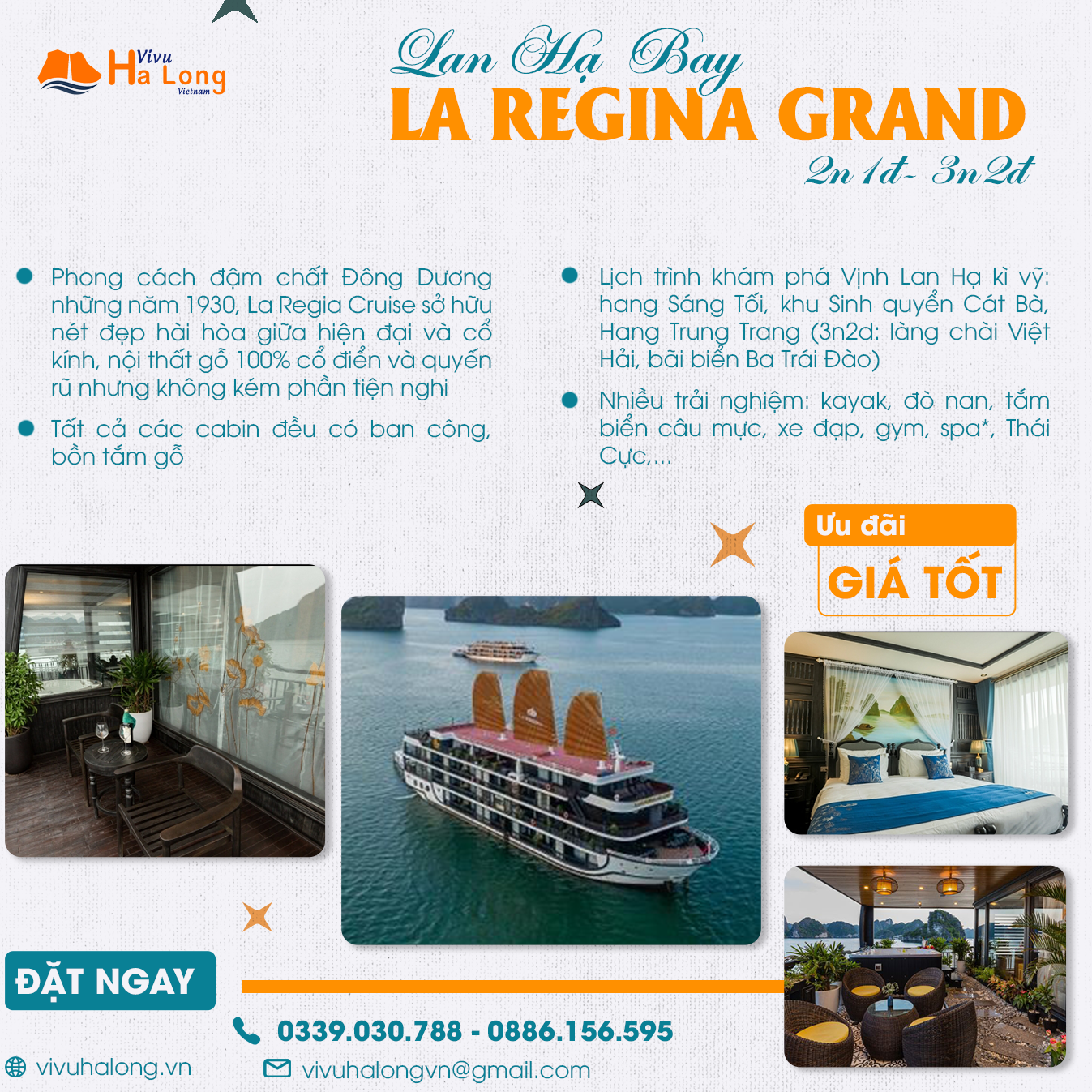 La Regina Grand Overnight Cruise 5 star Lan Ha Bay