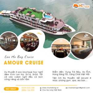 Amour Cruise - Du thuyền 5 sao Boutique ngủ đêm Vịnh Hạ Long - Lan Hạ