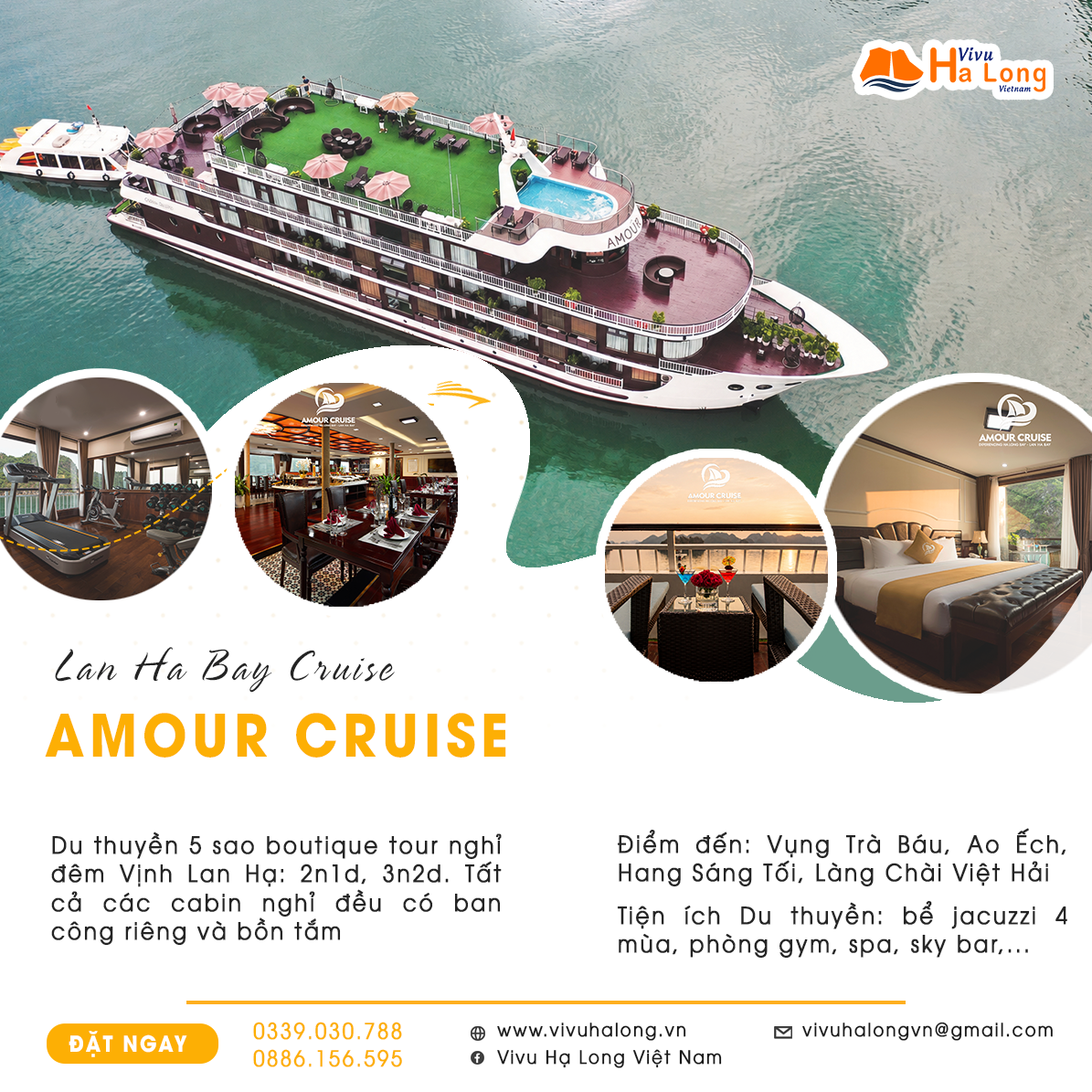 Amour Cruise ngủ đêm Hạ Long Lan Hạ