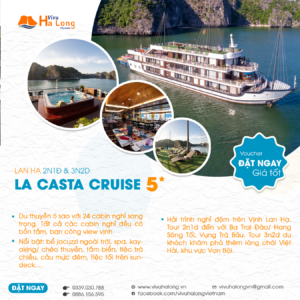 La Casta Cruise - Du thuyền 5 sao ngủ đêm Vịnh Lan Hạ