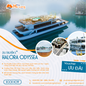 Halora Odyssea Cruise - Du thuyền 5 sao tour Vịnh Lan Hạ 1 ngày mới nhất