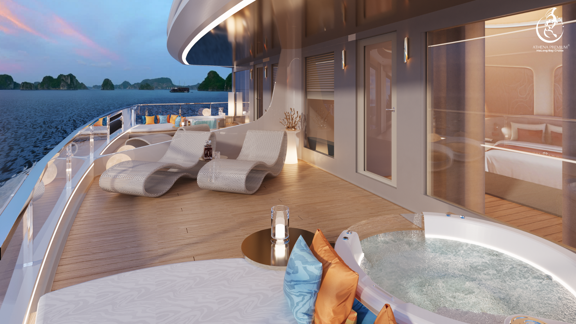 Athena Premium 6 star cruise Halong Bai Tu Long Bay Tour Du thuyền ngủ đêm Vịnh Hạ Long, bái Tử Long 2n1d, 3n2d: Athena Premium