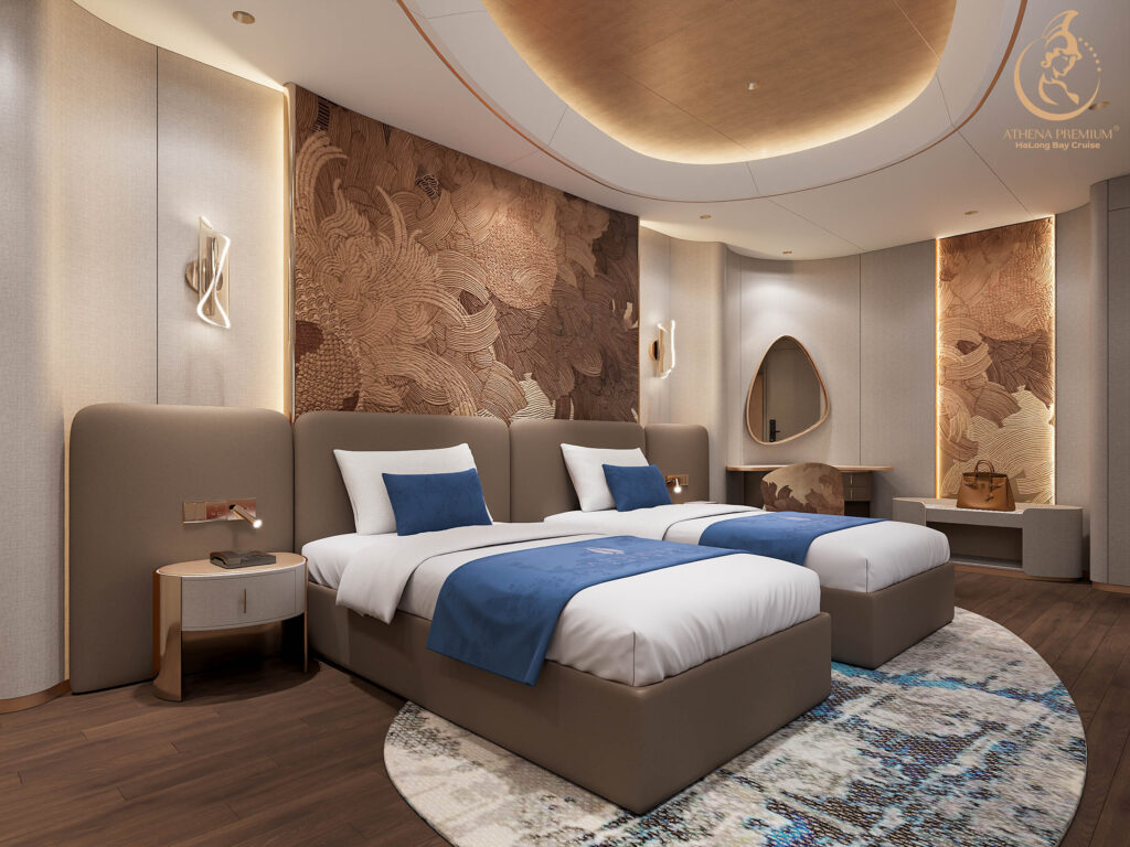 Phòng nghỉ Athena Premium Cruise 6 sao Hạ Long Bái Tử Long