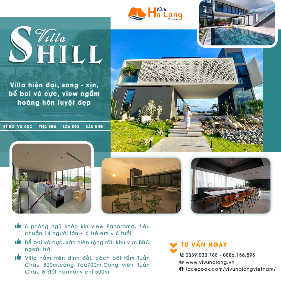 S Hill Villa - villa bể bơi vô cực trung tâm đảo Tuần Châu, Quảng Ninh